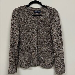 Jones New York Textured Brown Cardigan Petite Small
